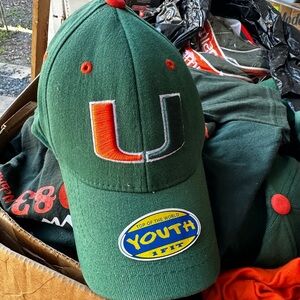 Green Youth Cap with Miami U logo